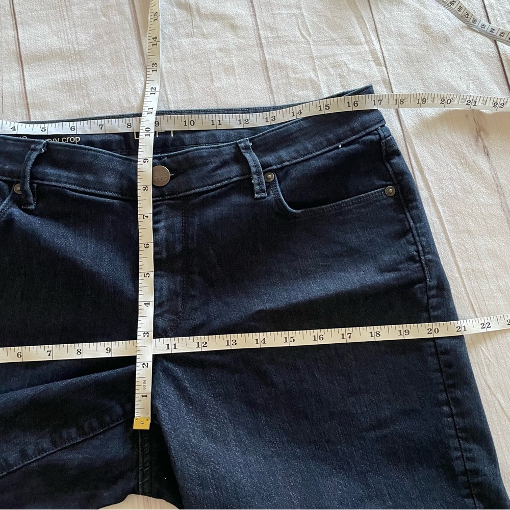 Loft Curvy Crop Jeans Pants Women’s 12 Dark Wash Blue Casual Boho Stretch EUC - Picture 7 of 10